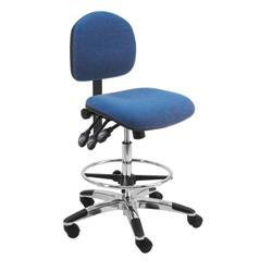 Fabric Chair With Adj.Footring and Aluminum Base, 19"-27" H  Three Lever Control
